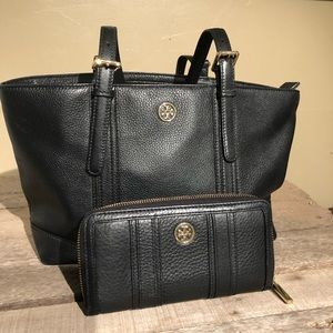 Tory Burch York Buckle Tote and matching wallet.